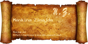 Menkina Zinajda névjegykártya